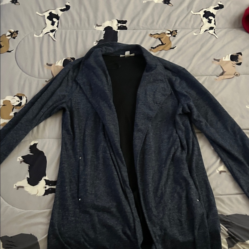Dana Buchman Dark Blue Open Front Blazer